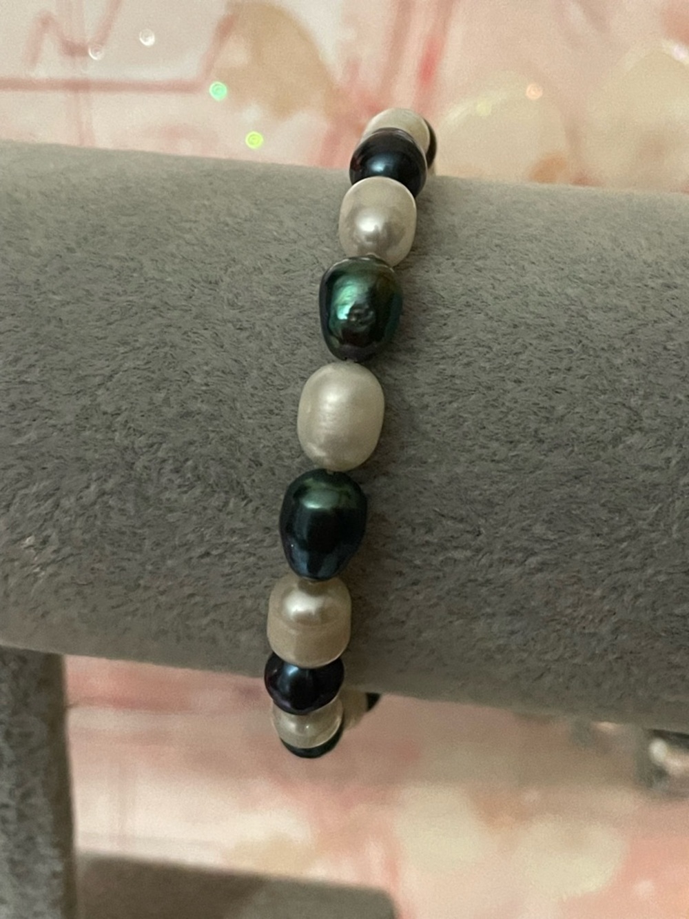 Samuel B collab Classic Black and White Freshwater Pearl Bracelet NWOT